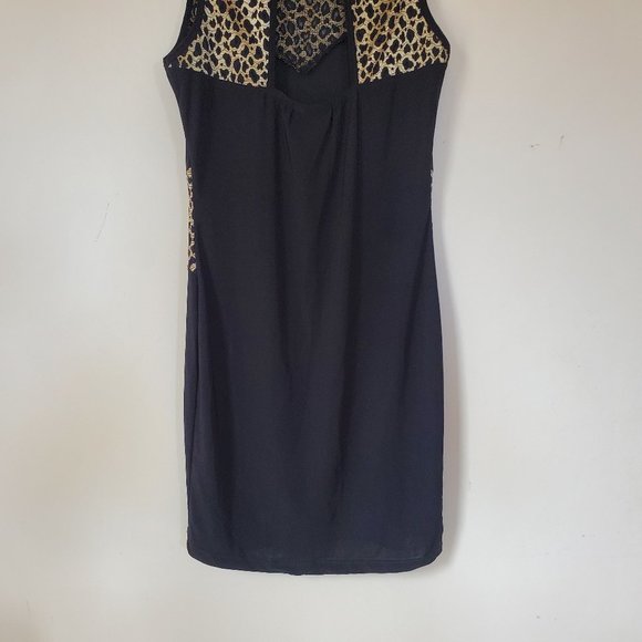 Saboro Black Dress with Leopard Print Design - Picture 5 of 7